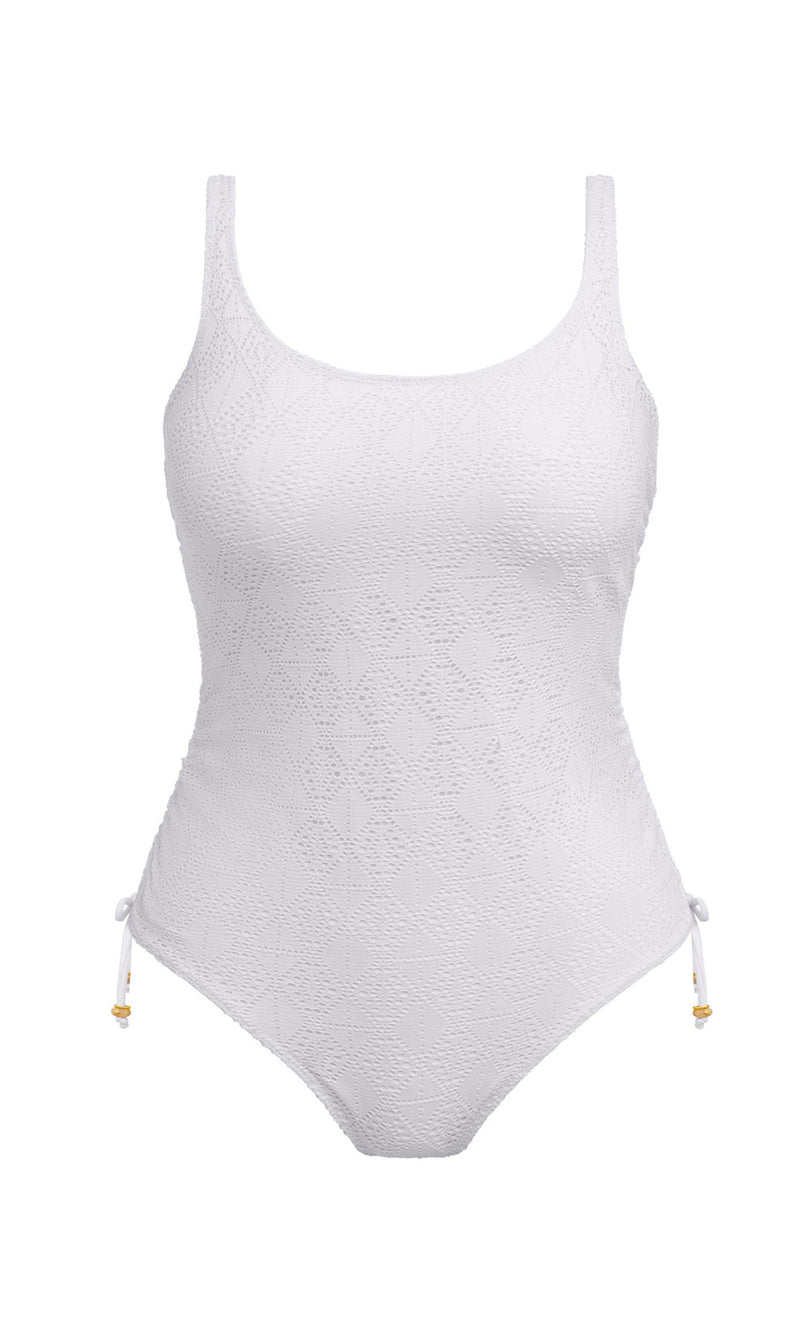 Nomad Nights White UW Swimsuit, Special Order D Cup to G Cup