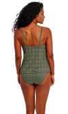 Nomad Nights Sage UW Plunge Tankini Top, Special Order D Cup to HH Cup