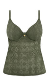 Nomad Nights Sage UW Plunge Tankini Top, Special Order D Cup to HH Cup