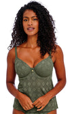 Nomad Nights Sage UW Plunge Tankini Top, Special Order D Cup to HH Cup