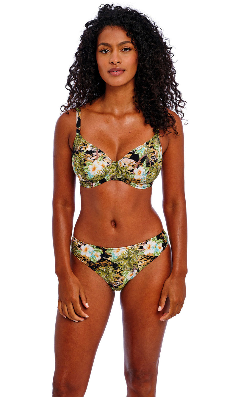 Bahama Shores Black UW Plunge Bikini Top, Special Order D Cup to J Cup