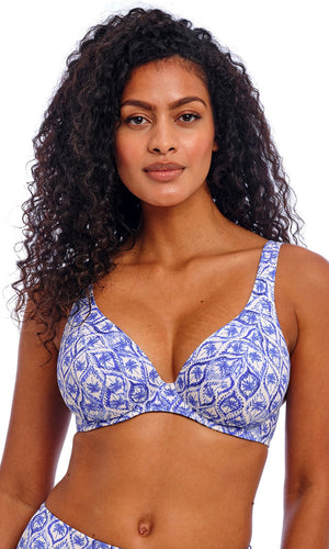 Ocean Breeze Denim UW High Apex Bikini Top, Special Order D Cup to J Cup