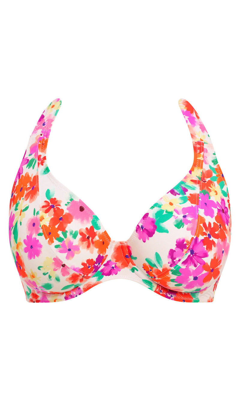 Summer Soul White UW Halter Bikini Top, Special Order D Cup to H Cup