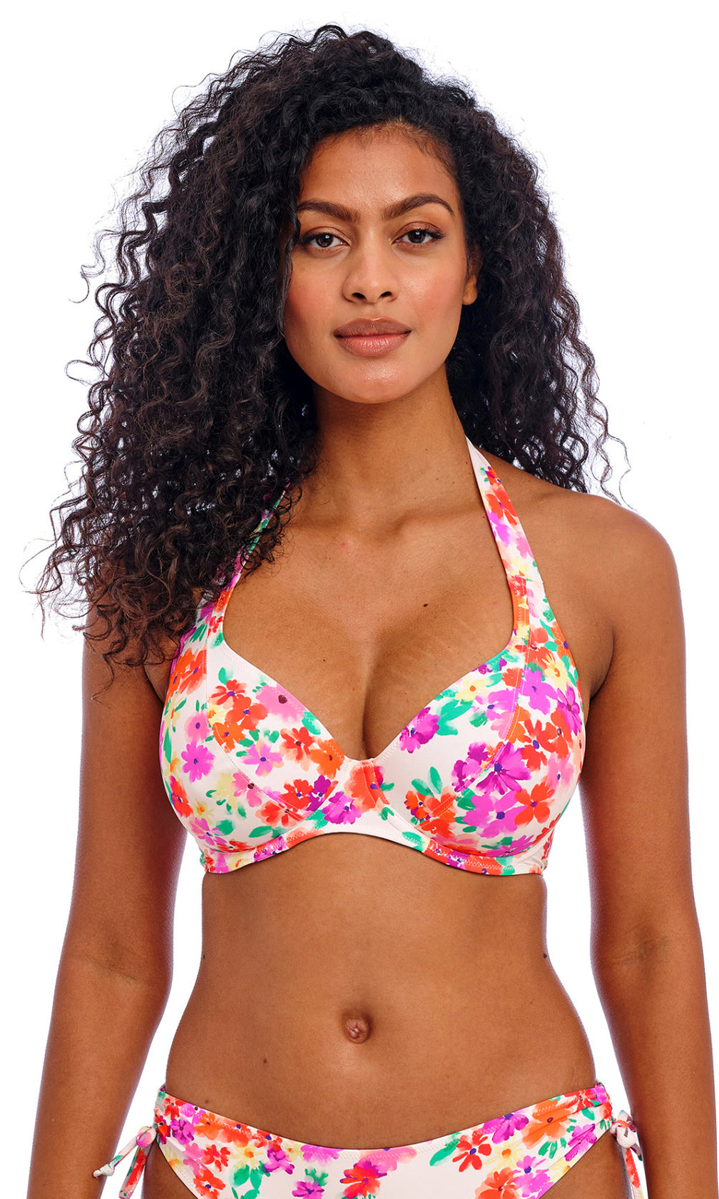 Summer Soul White UW Halter Bikini Top, Special Order D Cup to H Cup