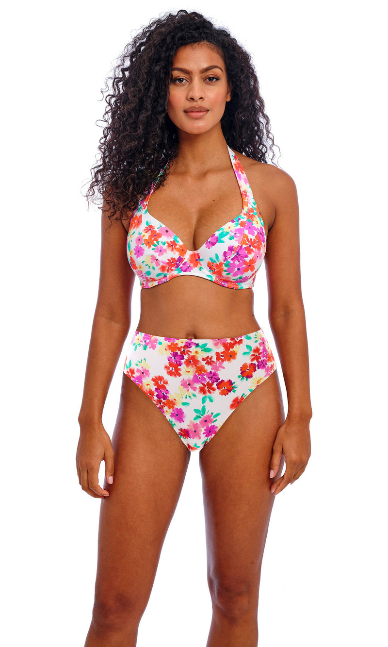 Summer Soul White High Waist Bikini Brief, Special Order XS - 2XL