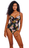 Twilight Soul Black UW Plunge Tankini Top, Special Order D Cup to HH Cup