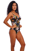 Twilight Soul Black UW Plunge Tankini Top, Special Order D Cup to HH Cup