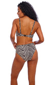 Fiji Falls Black High Waist Bikini Brief, Special Order XS - 2XL