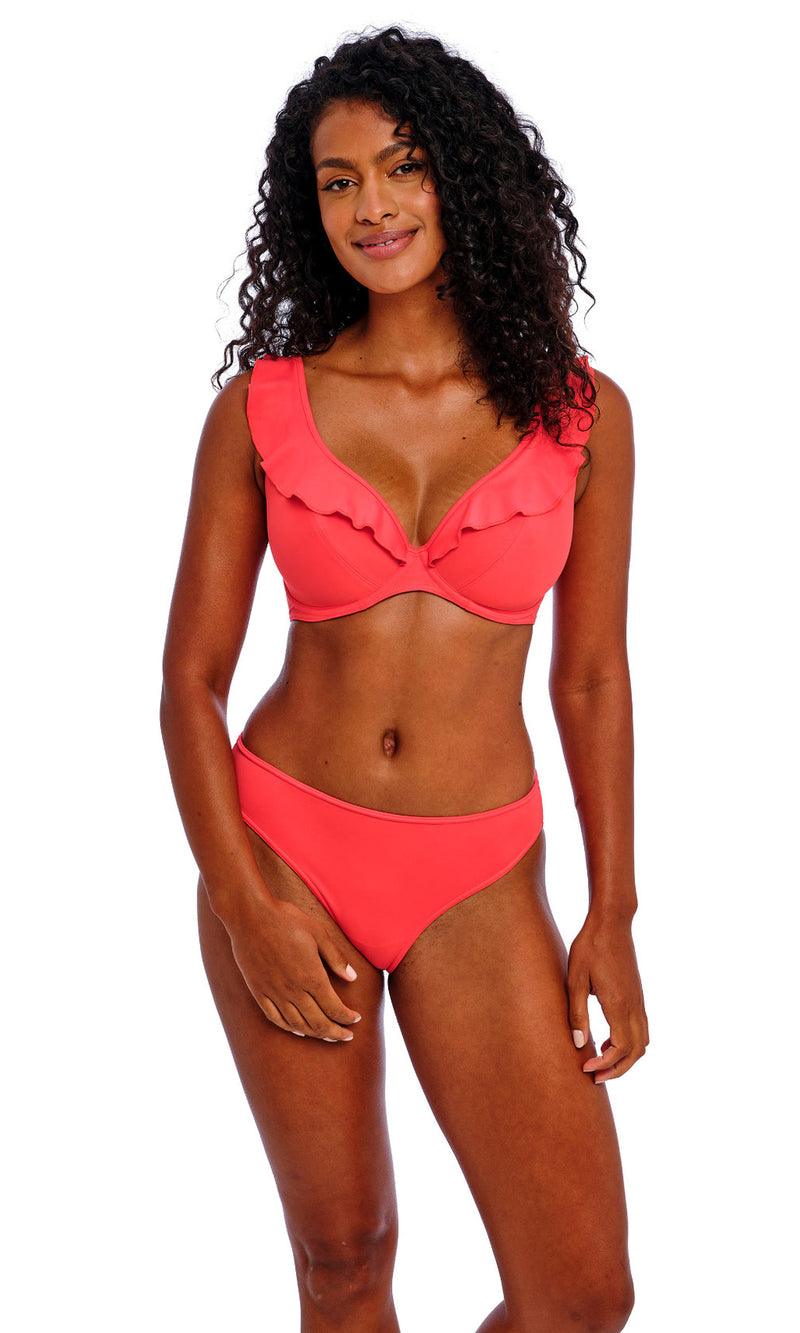 Jewel Cove Plain Sunset Uw High Apex Bikini Top, Special Order D Cup to J Cup