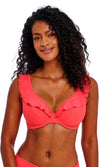 Jewel Cove Plain Sunset Uw High Apex Bikini Top, Special Order D Cup to J Cup