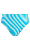 Jewel Cove Stripe Turquoise High Waist Bikini Brief, Special Order XS - 2XL