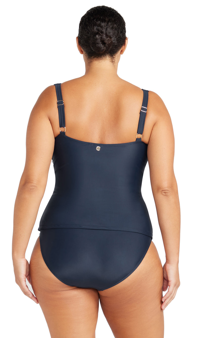 Hues Rembrant Tankini Top Navy