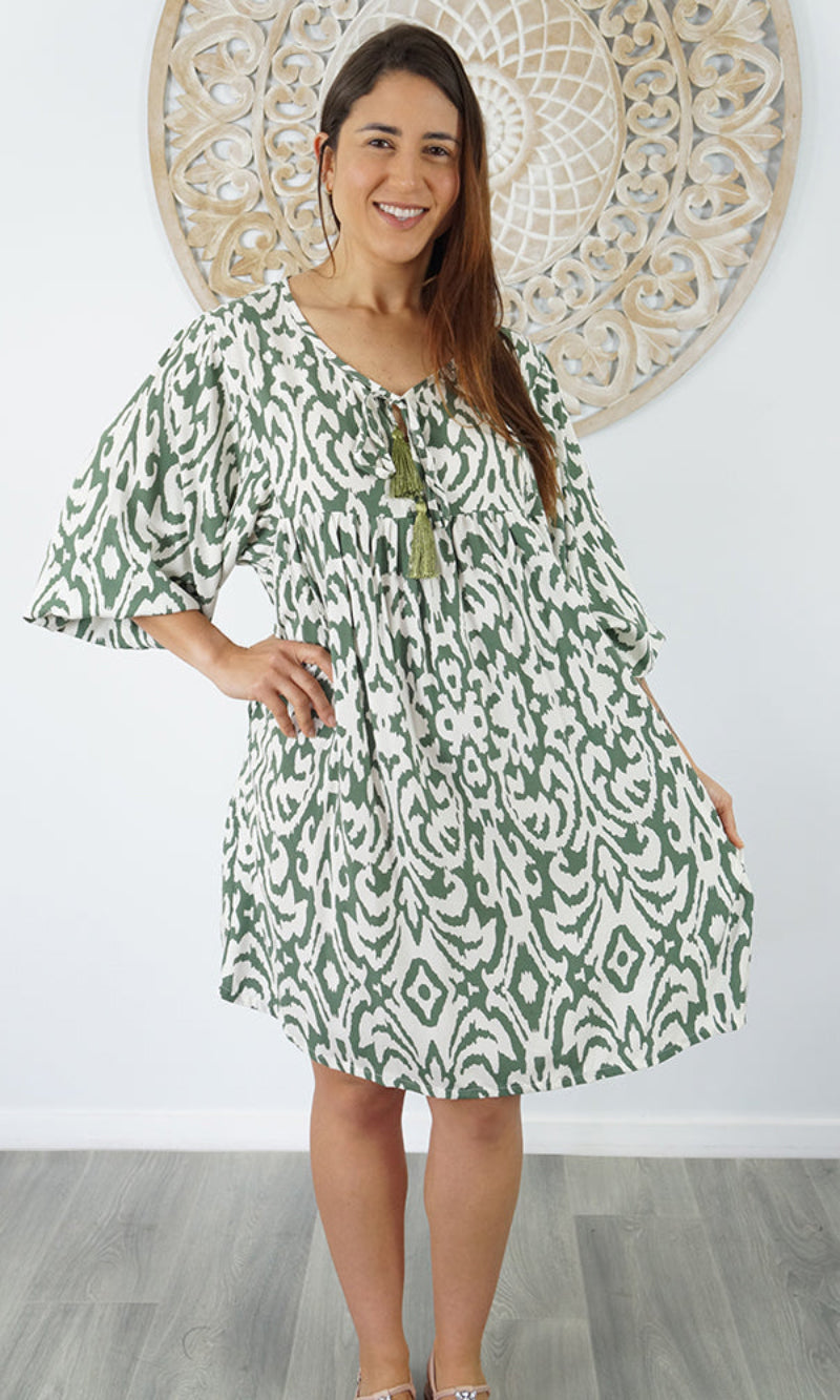 Rayon Dress Avocado Totem, More Colours