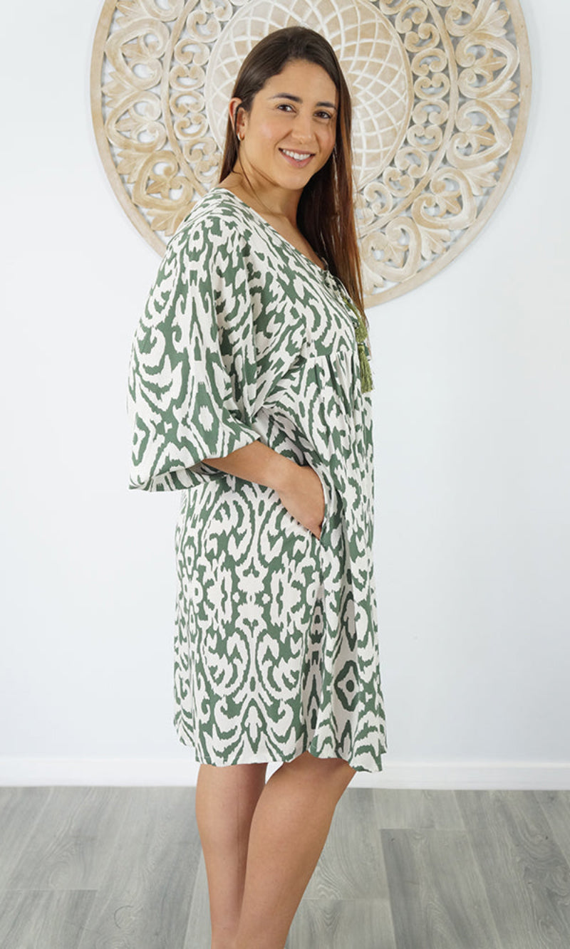 Rayon Dress Avocado Totem, More Colours