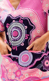 Aboriginal Art Ladies Three Pocket Scrub Top A Woman's Connection