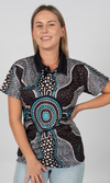 Aboriginal Art Ladies Fitted Polo Family
