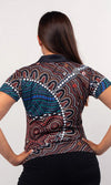 Aboriginal Art Ladies Fitted Polo Heal Our Nura