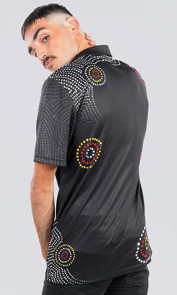 Aboriginal Art Unisex Polo Communities Black