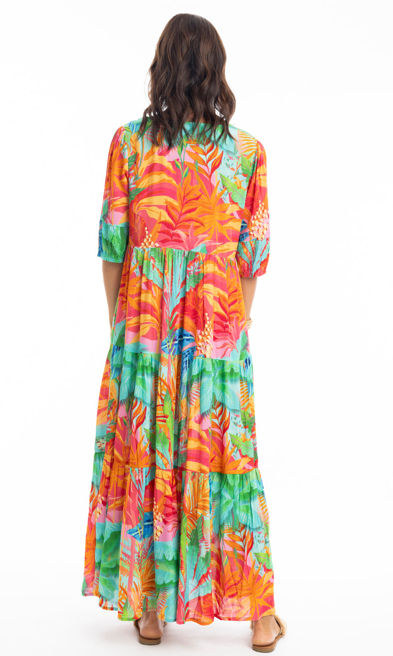 Rayon Dress Maxi with V Neck Alisa