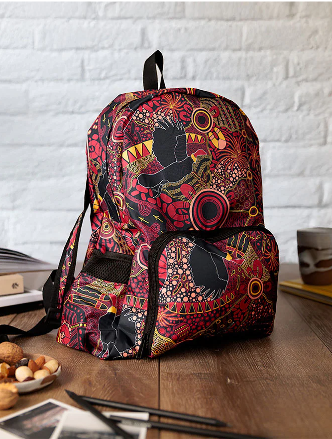 Aboriginal Art Fold up Backpack by Justin Butler (2)