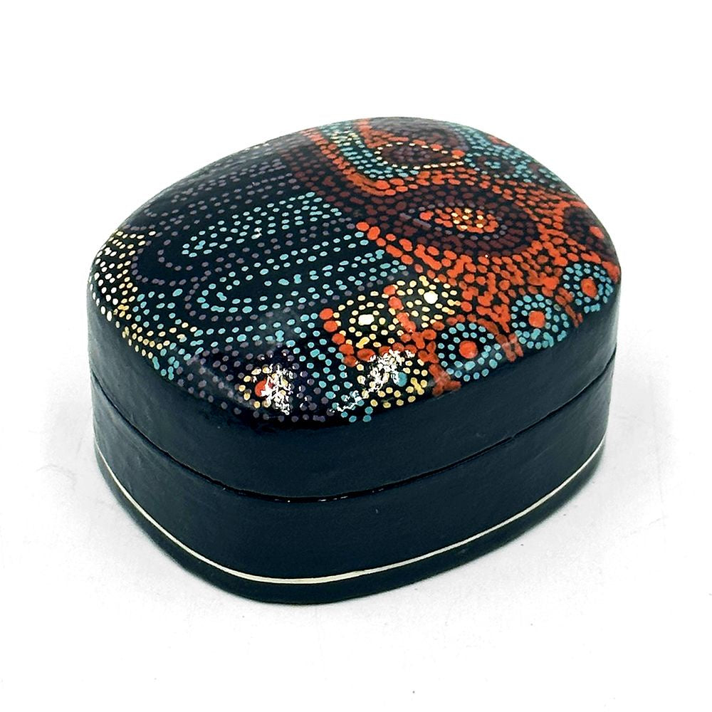 Aboriginal Art Medium Lacquer Box by Andrea Mimpitja Adamson