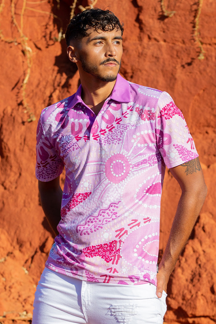 Aboriginal Art Unisex Polo Back to Country