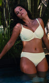 Beach Waves Linen UW Gathered Full Cup Bikini Top, Special Order D Cup to H Cup