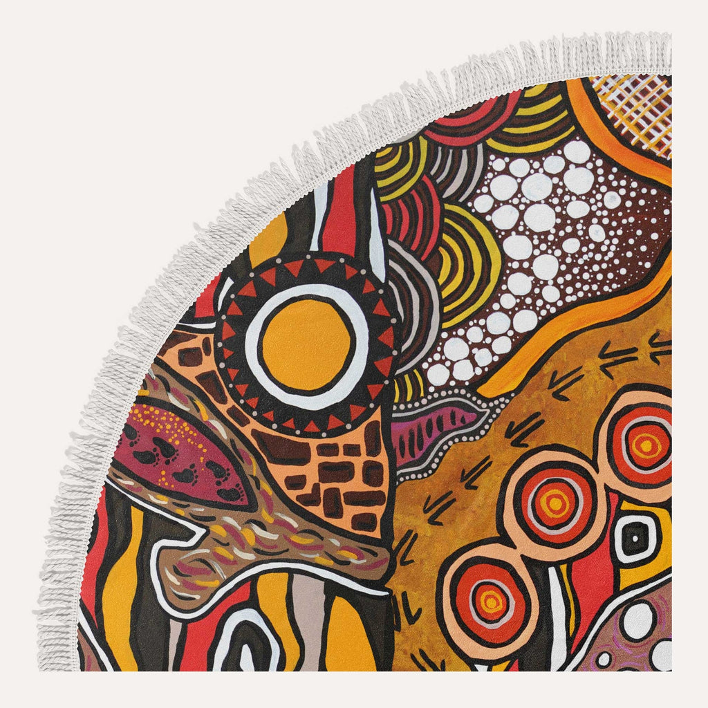 Aboriginal Art Beach Towel Earth Traveller