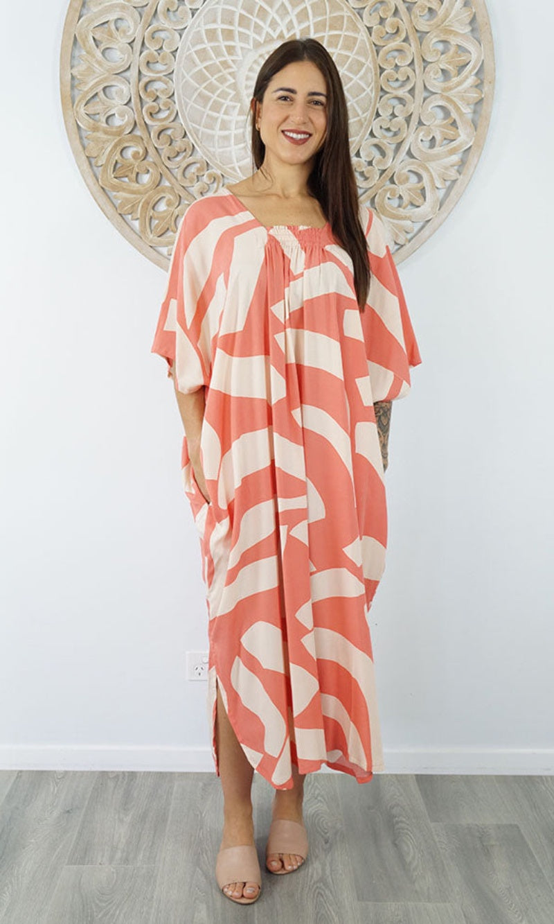Rayon Bermuda Kaftan Geo Stripe, More Colours
