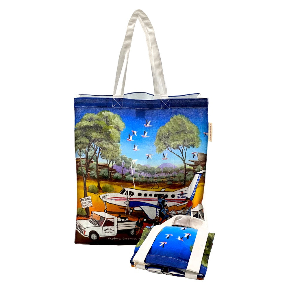 Aboriginal Art Cotton Foldable Shopping Bag by Howard Steer (3)