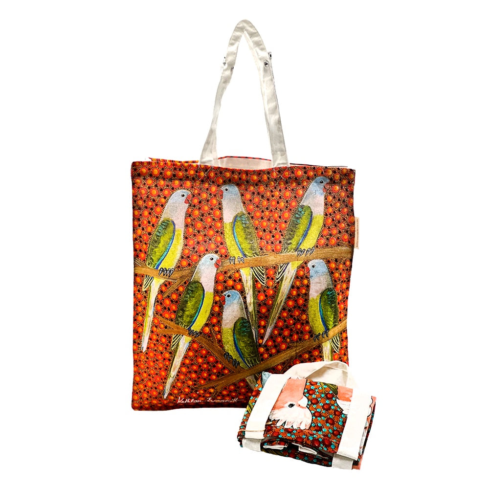 Aboriginal Art Cotton Foldable Shopping Bag by Kathleen Buzzacott (2)