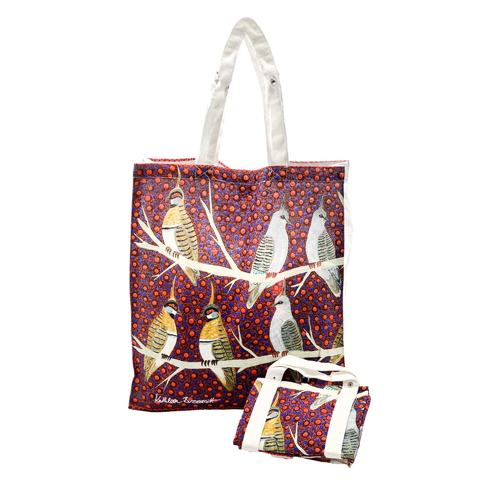 Aboriginal Art Cotton Foldable Shopping Bag by Kathleen Buzzacott (3)