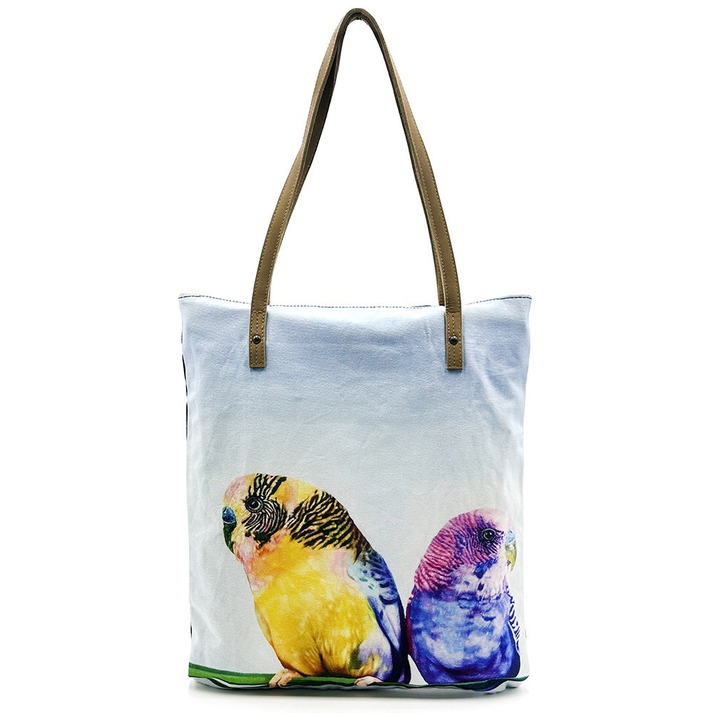 Aboriginal Art Shoulder Tote Bag Leather Trimmed by Leah Anketell (6)