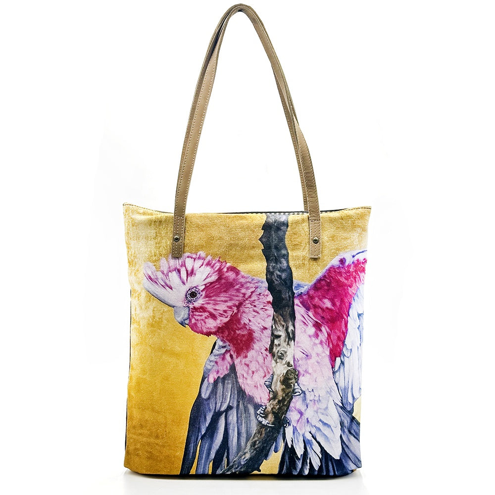 Aboriginal Art Shoulder Tote Bag Leather Trimmed by Leah Anketell (5)