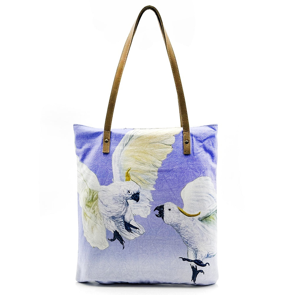 Aboriginal Art Shoulder Tote Bag Leather Trimmed by Leah Anketell (4)