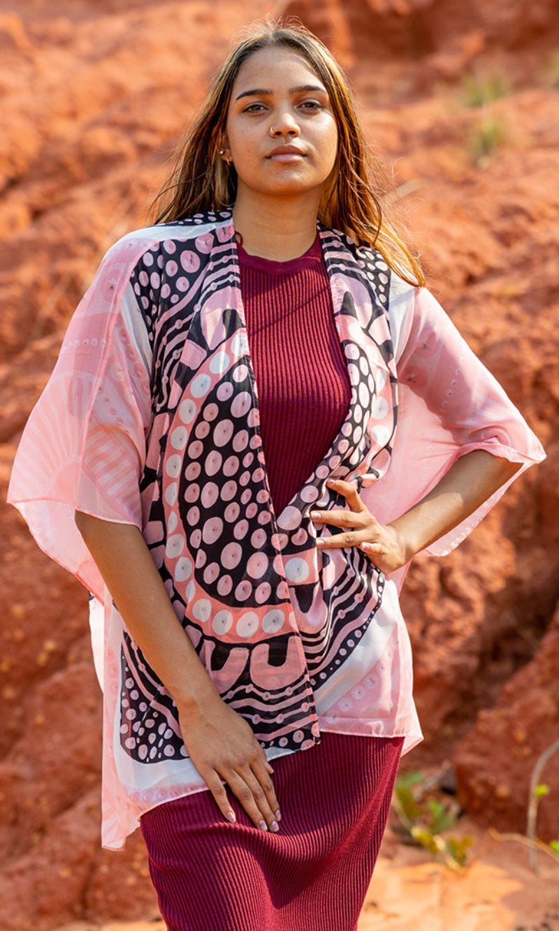 Aboriginal Art Chiffon Shawl Boobie Sista