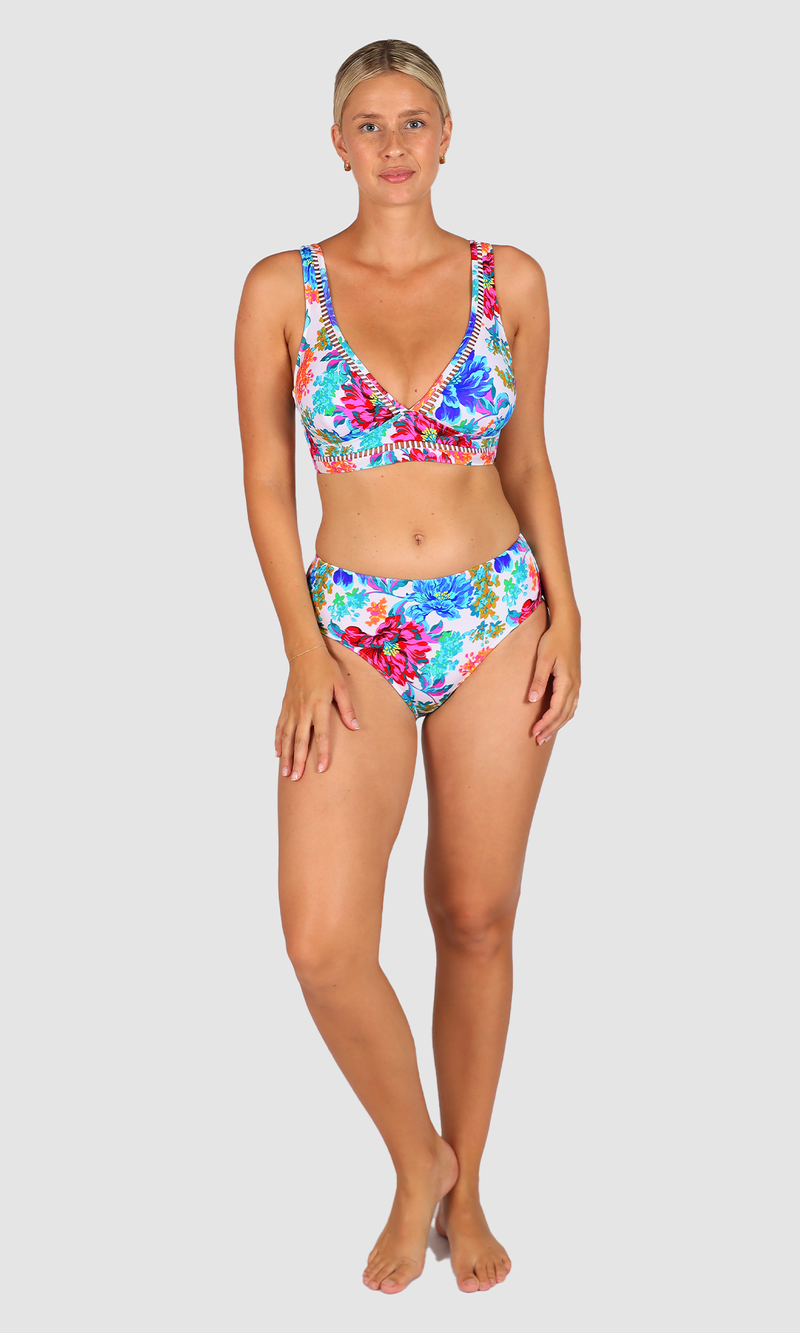 Le Jardin D/DD Longline Bikini Bra Top White