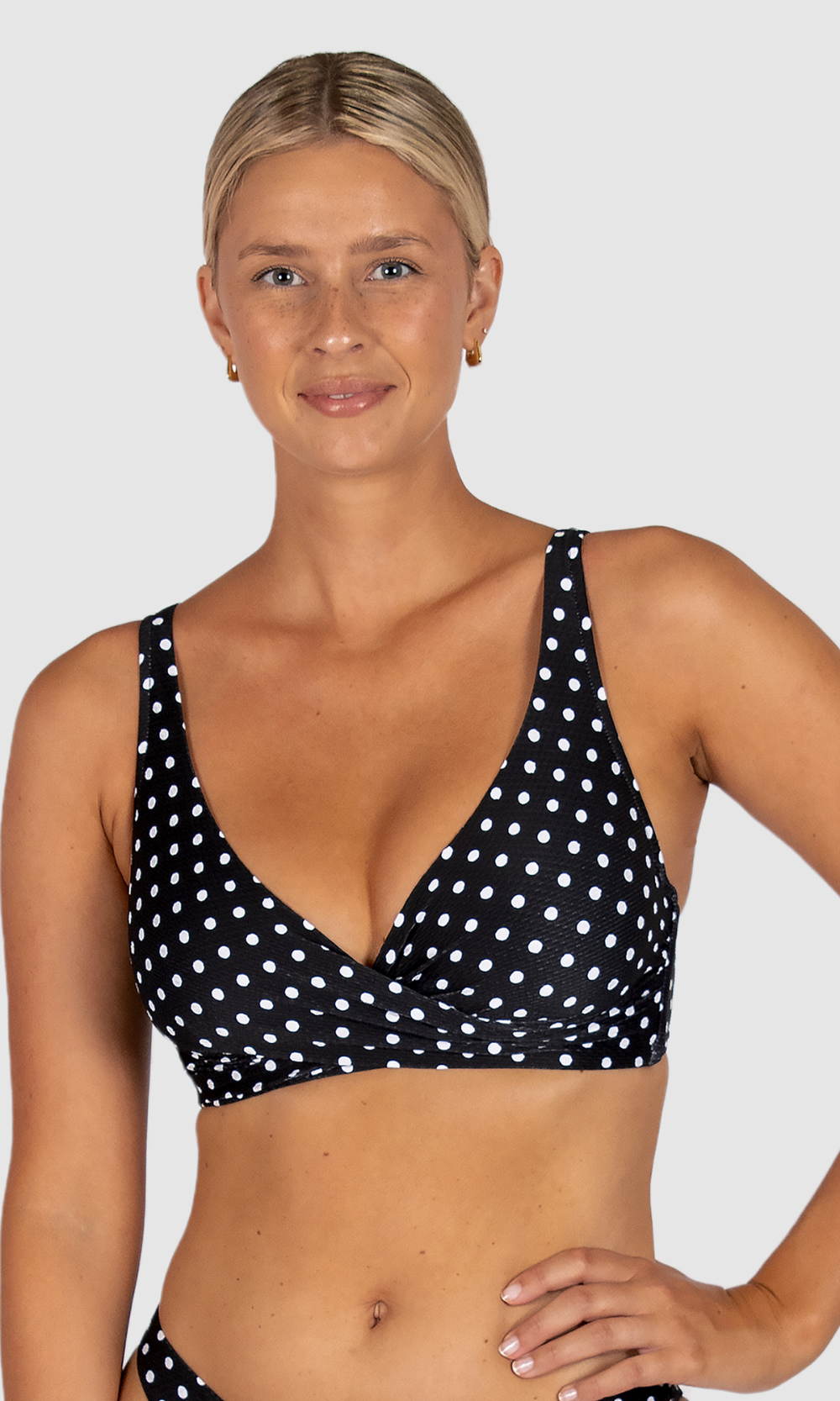 Parisian Summer D/E Underwire Wrap Bikini Bra Top Black