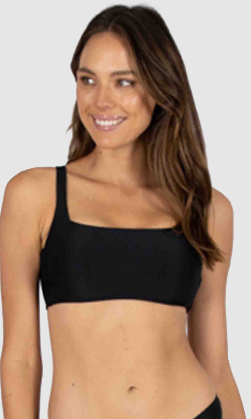 Rococco Square Neck Multifit Bralette Bikini Top, More Colours