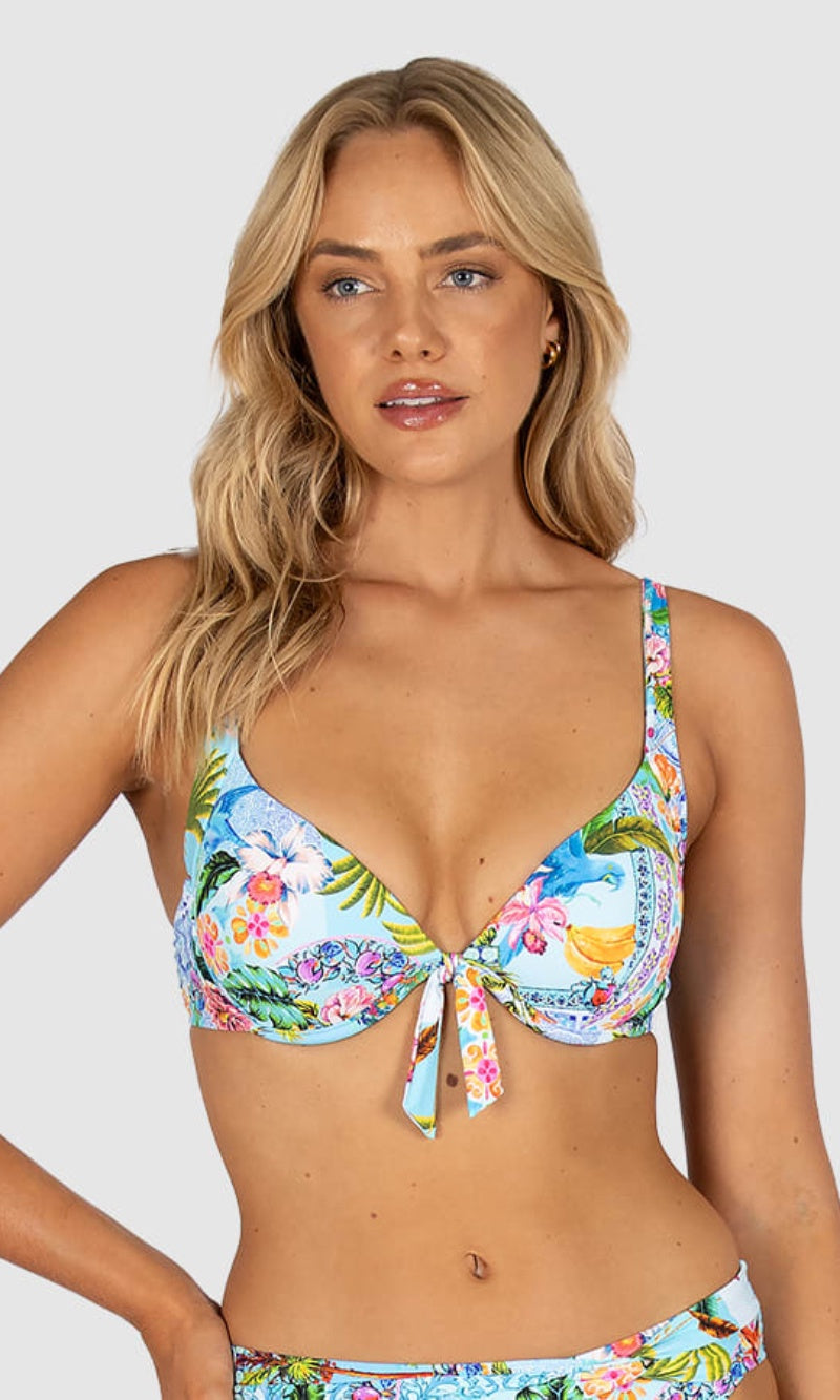 Sardinia Booster Bikini Top Ocean