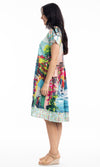 Cotton Dress Boxy with Ruched Waist Bellagio