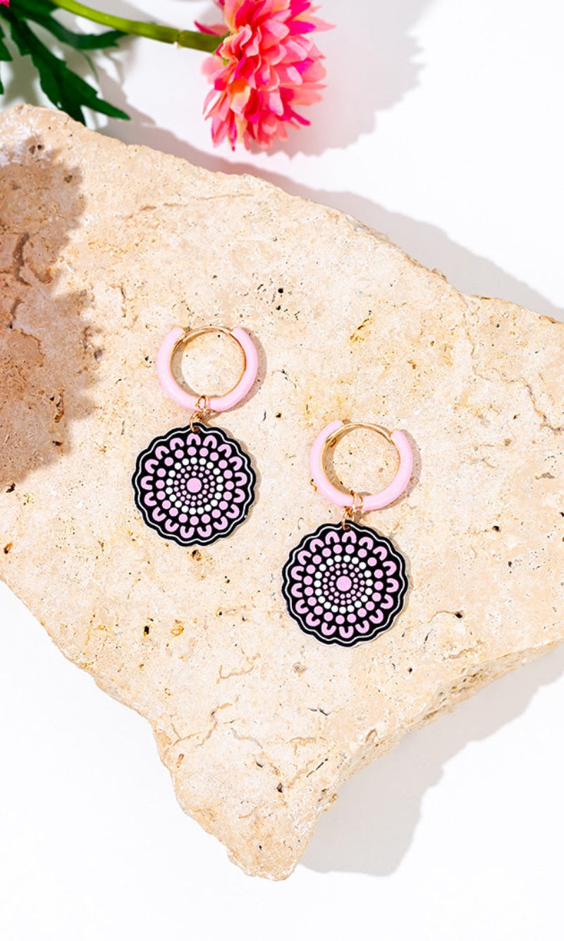 Aboriginal Art Hoop Earrings Boobie Sista