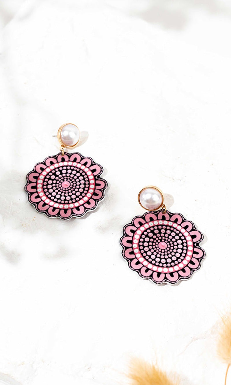 Aboriginal Art Round Earrings Boobie Sista