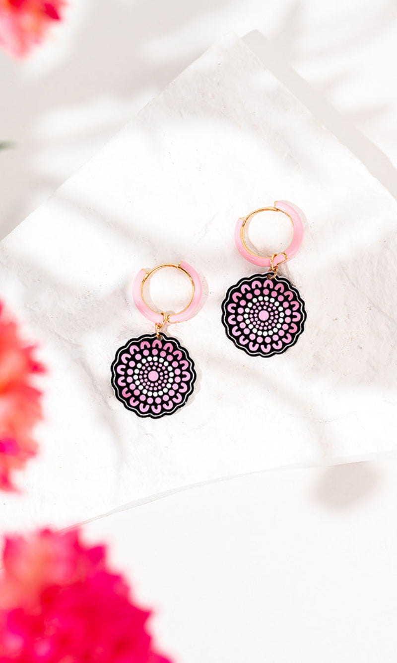 Aboriginal Art Hoop Earrings Boobie Sista