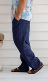 Hemp Pant Drawstring Waist Navy