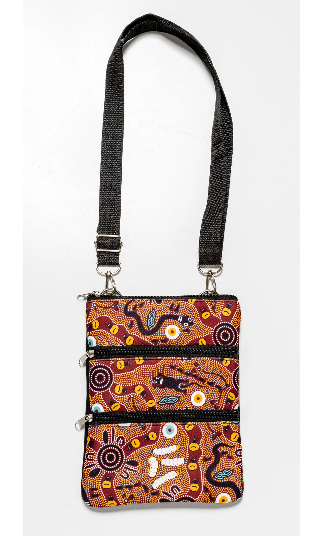 Aboriginal Art 3 Compartment Zip Bag by Julie Paige