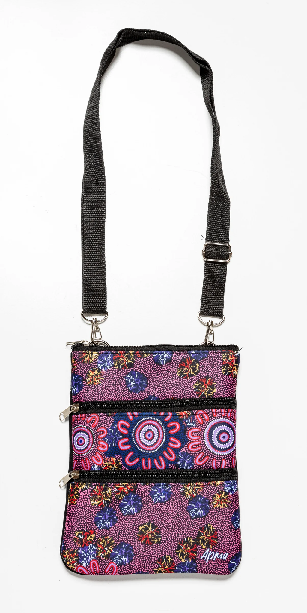 Aboriginal Art 3 Compartment Zip Bag by Merryn Apma Daley