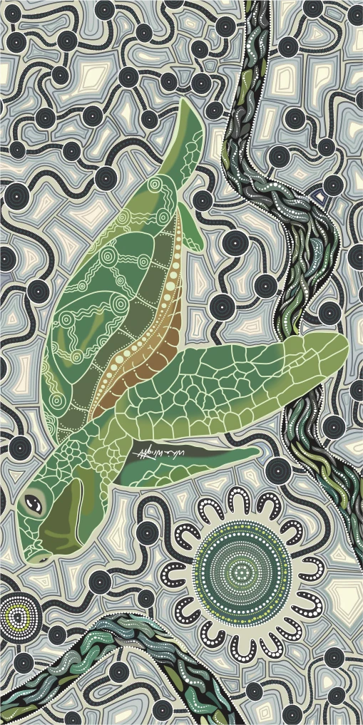 Aboriginal Art Microfibre Beach Towel by Nina Wright