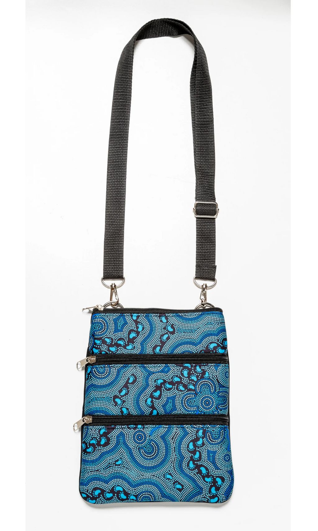 Aboriginal Art 3 Compartment Zip Bag by Karen Taylor