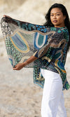 Aboriginal Art Chiffon Shawl By The Waterhole